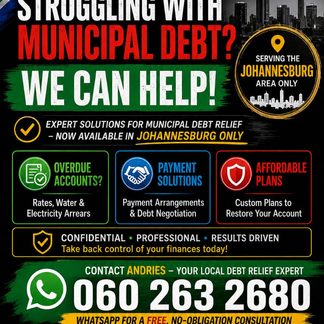 MUNICIPAL DEBT RELIEF - JOHANNESBURG ONLY